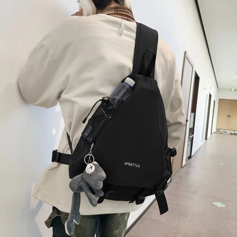 Bolsa multifuncional de peito tiracolo masculina, mochila casual de ombro único, bolsa mensageiro de grande capacidade, nova, 2020